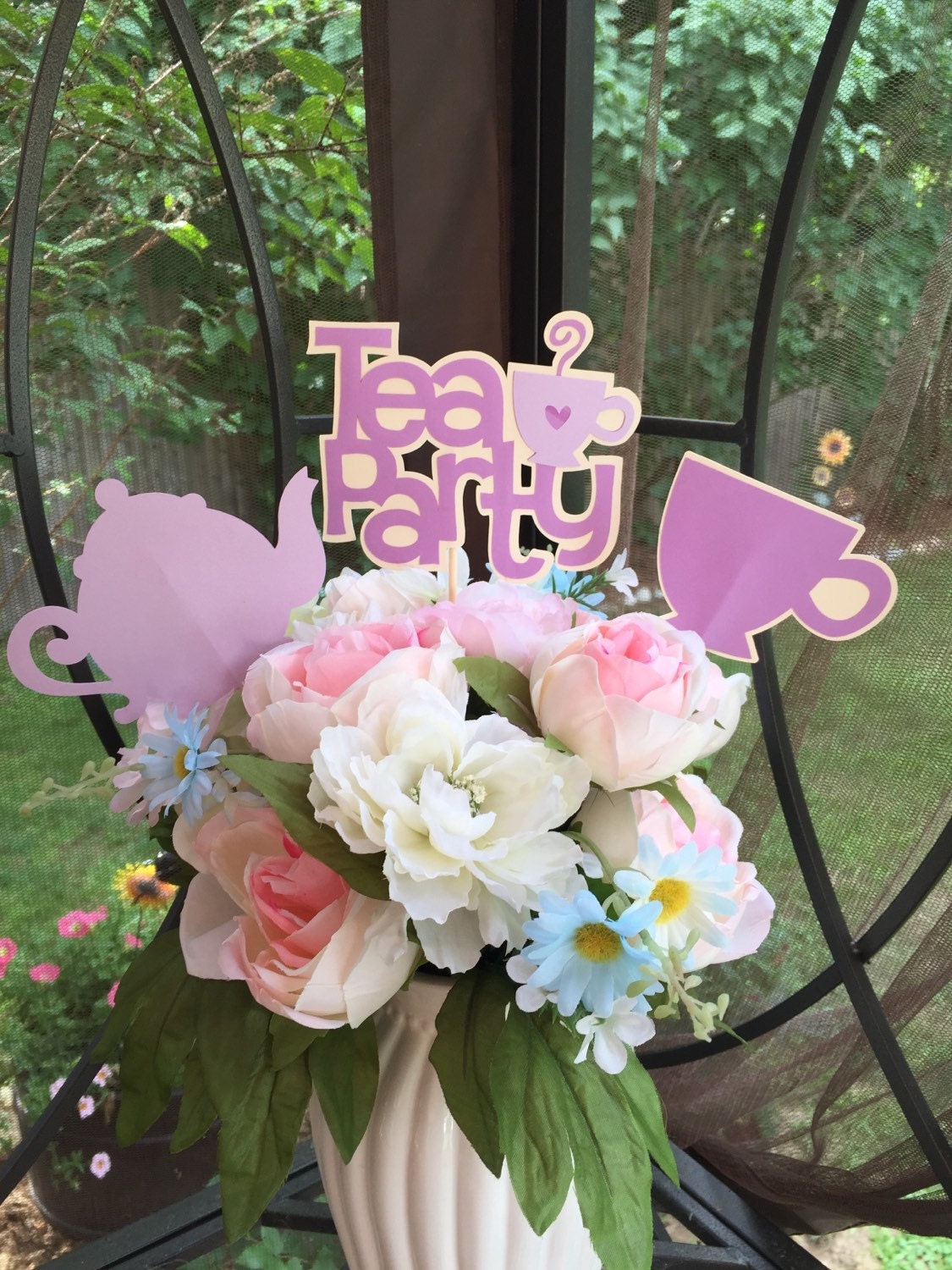 Tea Party Table Decoration Centerpiece Picks Wonderland theme Birthday Party 3 Piece Set