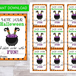 DRUCKBAR: Wir wünschen dir ein sprudelndes Halloween voller Spaß! - Seifenblasen-Etiketten - Süßigkeitenalternative - Süßes oder Saures - Halloween-Party - Halloween-Geschenk Bild 1