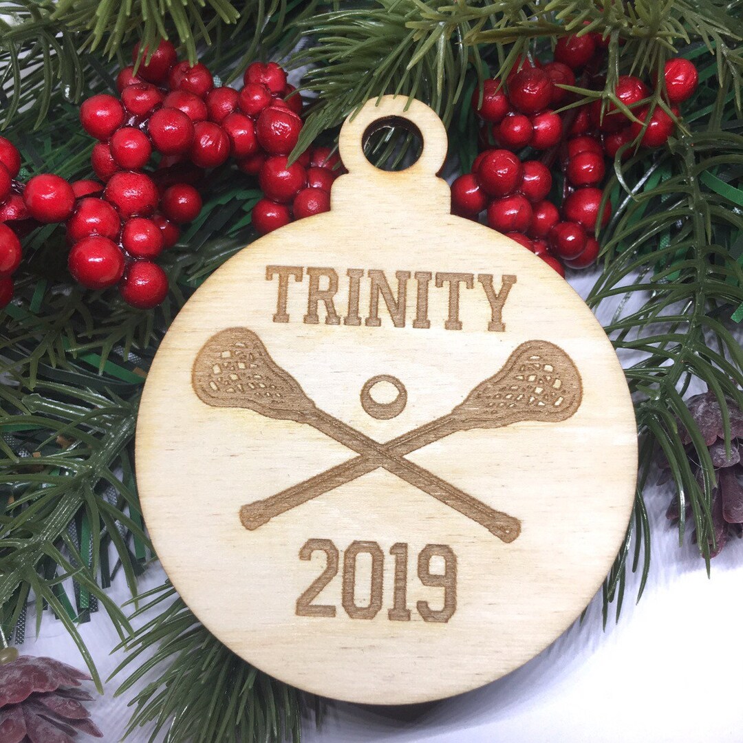 Lacrosse Christmas Ornament Laser Engraved Lacrosse Etsy