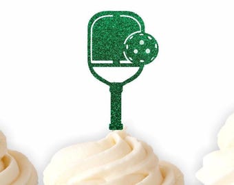 Pickleball Cupcake Toppers, Pickleball Party Decorations, Pickleball Birthday Party Decor, Last Pickle Tickle Bachelorette, Pickle Ball