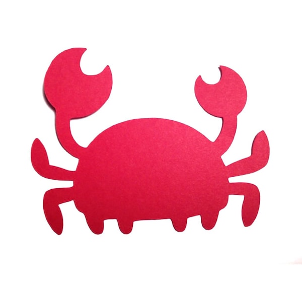 Crab Paper Die Cuts - Birthday party, Place cards, Nautical Theme, Name Tags, Beach Wedding, Paper Crab,