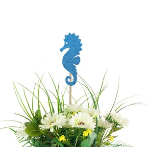 Seahorse Centerpiece Picks, Ocean Party decor, Birthday Party, Under The Sea, Mermaid birthday, Beach Party