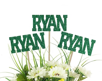 Name Centerpiece Picks - Personalized Centerpiece, Glitter Centerpiece, Graduation Party, College Graduation, High School Grad,