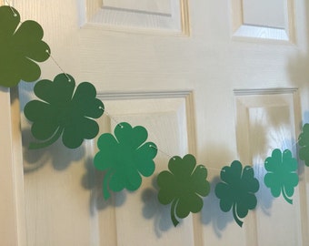 Shamrock Banner - St. Patrick's Day Party, Clover Garland, Lucky One Birthday Party
