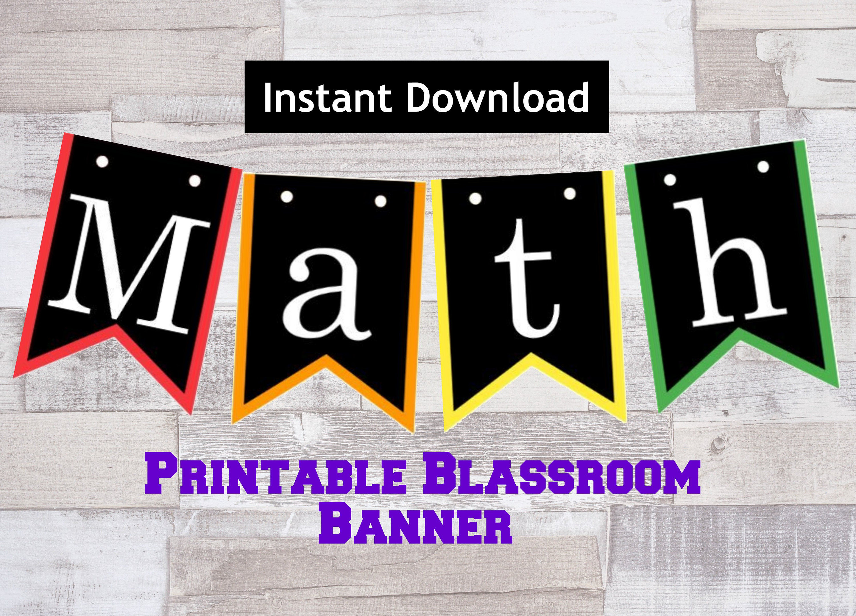 PRINTABLE Math Classroom Banner - Instant Digital Download -Teacher Classroom Decoration - Math Banner - classroom printable