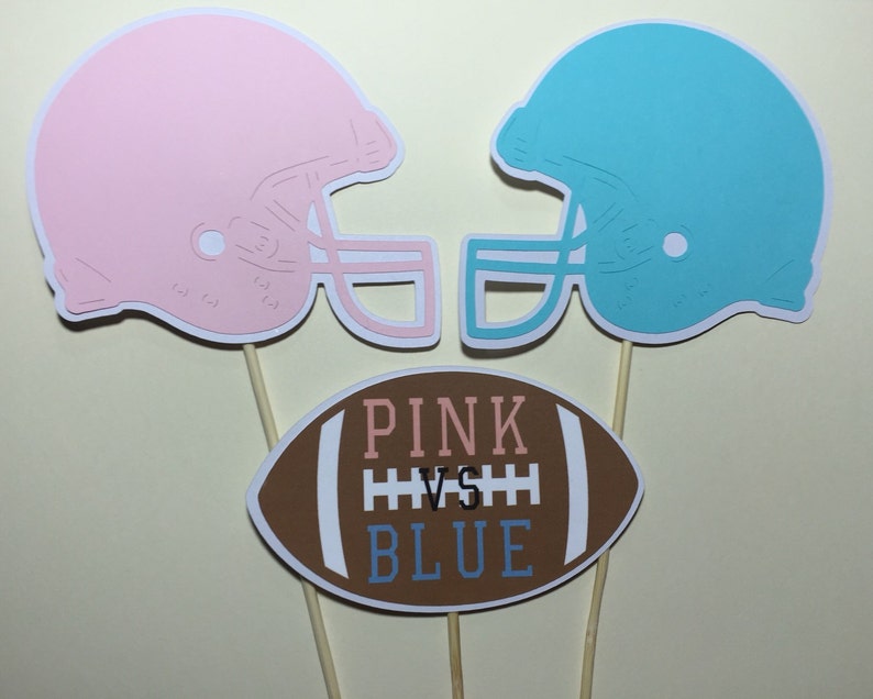 Football Gender Reveal Table Decorations Table Centerpiece Etsy