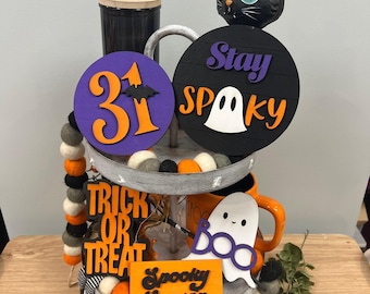 Halloween Tiered Tray Decor - Tiered Tray 3D Signs - Halloween Decor - Halloween Farmhouse Decorations