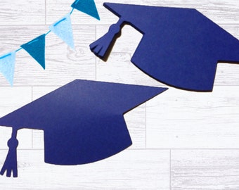 Graduation Cap Paper Die Cuts - Class of 2024 College Graduation Party - 4" Place Cards Name Tags