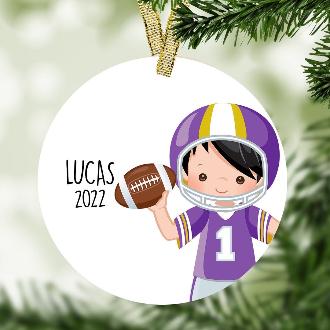 Football Personalized Christmas Ornament, Football Player Gift, Sports ...
