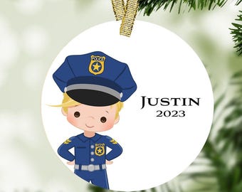 Police Officer Personalized Christmas Ornament - Police Ornament, First Responder, Cop Ornament, Keepsake Ornament
