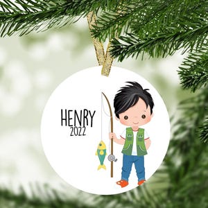 Boy Fishing Personalized Christmas Ornament - Fishing Ornament Personalized Gift image 4