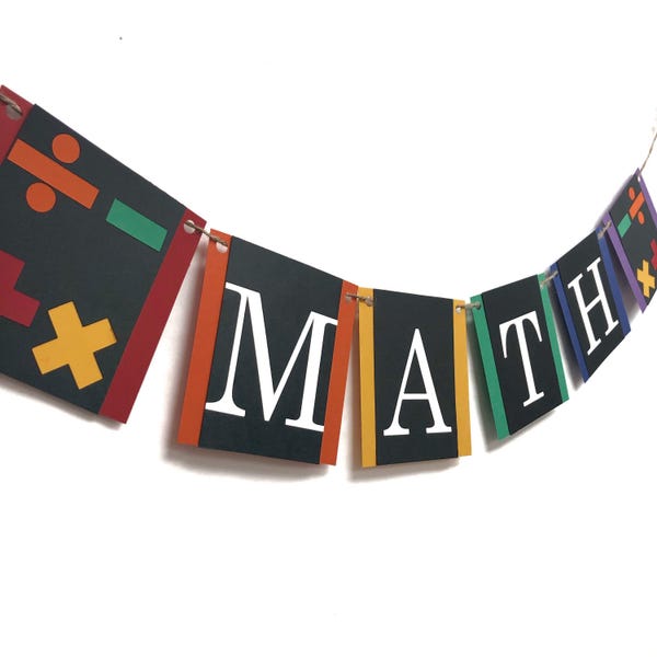 Math Banner Classroom Decor - Back to School - Teacher Classroom Sign - Bulletin Board