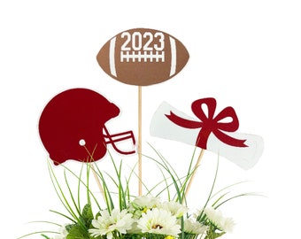 Graduation Party Centerpiece, 6 piece set, Class of 2024, Football Player, High School Grad, Party Decorations - Table Decor