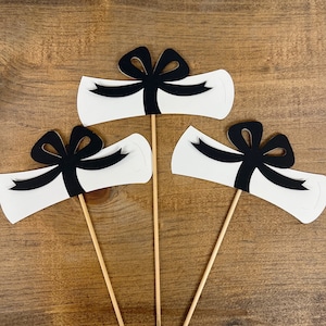 Graduation Diploma Centerpiece Sticks - Class of 2025, College Graduation, Graduation Party decorations, High School Grad