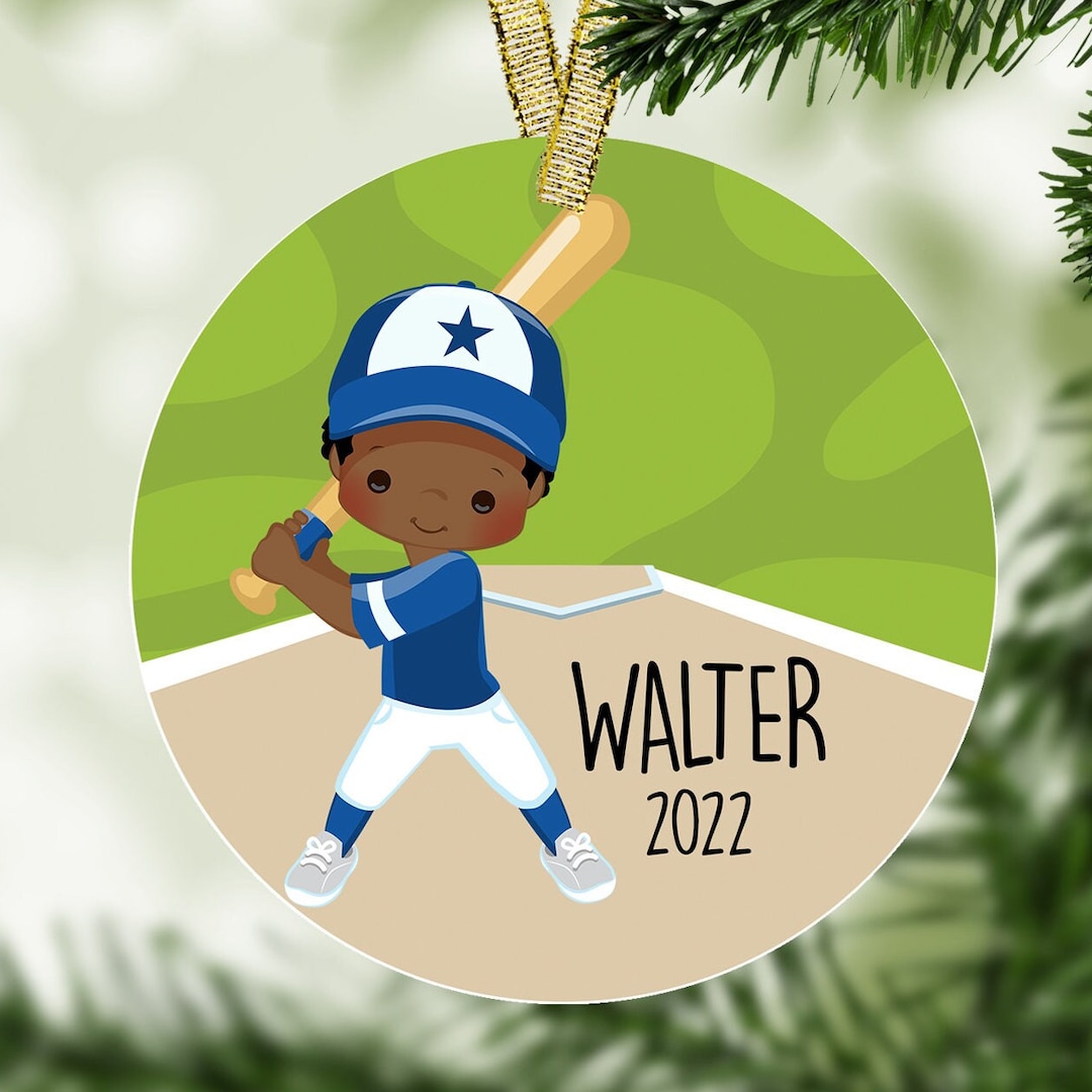Baseball Player Christmas Ornament Personalized Gift Etsy