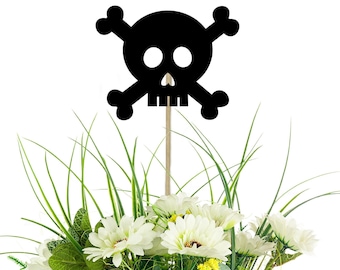 Pirate Skull Centerpiece Picks - Pirate Theme, Birthday Party, Table Decorations, Pirate Party, Jolly Roger, Skull and Crossbones