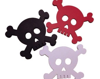 Skull & Crossbones 5" Paper Die Cuts - Birthday Party, Pirate Party, Halloween Party, Place Cards, Favor Tags, Jolly Roger