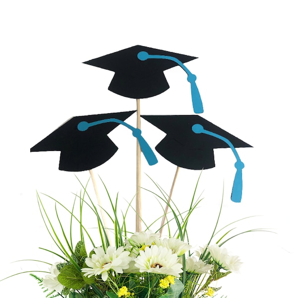 Graduation Cap Centerpiece Picks,  Table Decorations, Class of 2024, College Graduation, Graduation Party