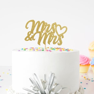 Mrs. & Mrs. Cake Toppers - Engagement Party, Gay Wedding, Wedding Cake, Same Sex Marriage, LGBTQ Wedding, Lesbian Wedding,
