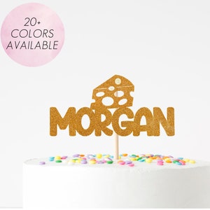 Personalized Cheese Cake Topper, Cheese-Themed Party Decor, Mouse Birthday Party, Mac n&#39; Cheese Party Theme, Wine and Cheese Party