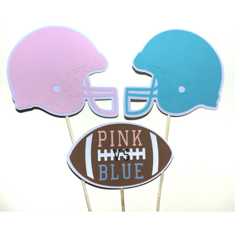 Football Gender Reveal Table Decorations 3 Piece Football Etsy