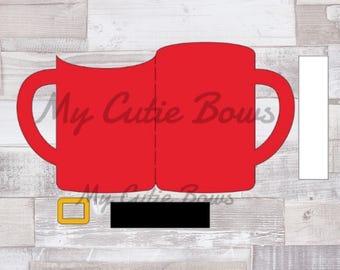 Tazas de chocolate caliente de Papá Noel (SVG, JPEG, PNG) Descarga digital - Sobre para chocolate caliente, porta tarjetas de regalo - Recuerdo de chocolate navideño