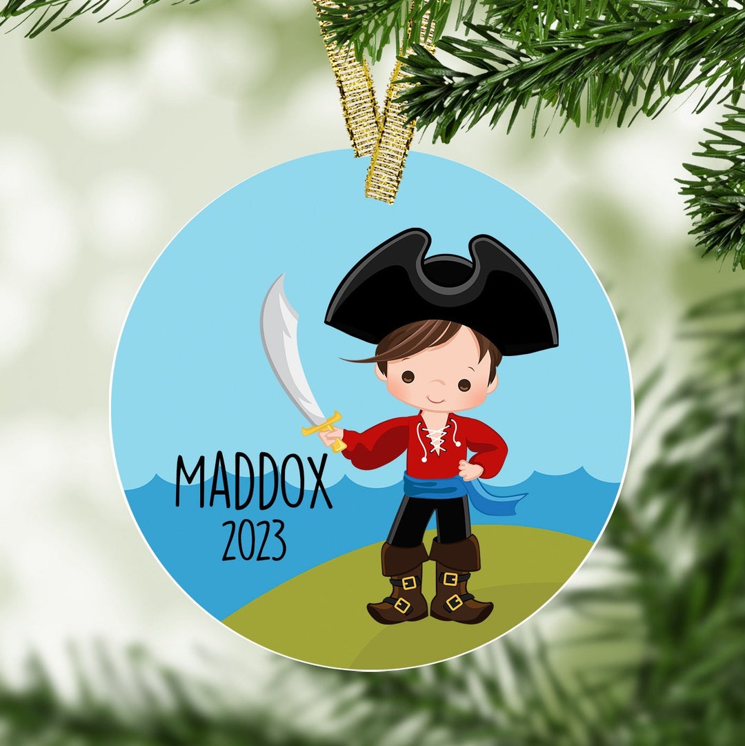 Pirate Personalized Christmas Ornament Pirate Ornament, Boy Ornament ...