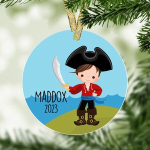 Pirate Personalized Christmas Ornament - Pirate Ornament, Boy Ornament, Personalized Gift, Pirate Gift