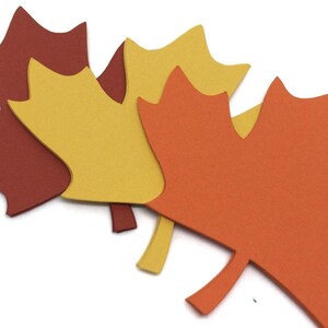 Maple Leaf Paper Die Cut 3" - Thanksgiving place cards, Fall Wedding, Name Tags, Fall Crafts, Fall Decor 画像 3