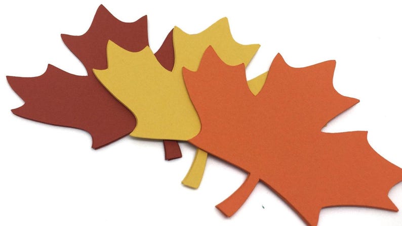 Maple Leaf Paper Die Cut 3" - Thanksgiving place cards, Fall Wedding, Name Tags, Fall Crafts, Fall Decor 画像 3