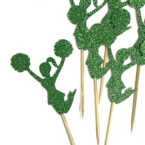 Cheerleader Cupcake Toppers,  Cheer Team Party, Cheerleading Food Picks, Cheer Party Decorations, Birthday Decor,