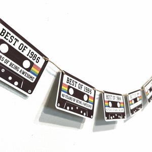 Banderole fête 40e anniversaire 1986 - Cassette Best of 1986, fête des années 80
