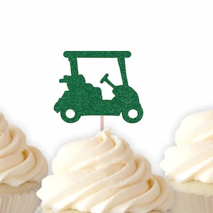 Golf Cart Cupcake Toppers - Golf Theme, Birthday Party, Golfing theme, Hole in One, First Birthday, Golf Party