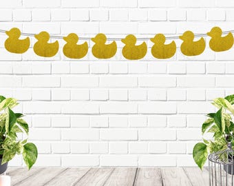 Rubber Duck Garland, Rubber Duck Baby Shower Banner, Gender Reveal Banner, Ducky Banner, Ducky Garland, Rubber Duck Party Decorations,