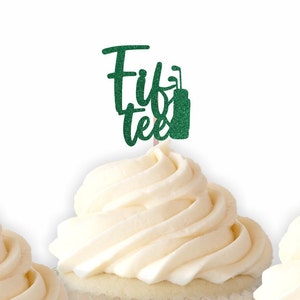 Fif tee Golf Cupcake Toppers, Golf Birthday, Birthday Party, Golfing theme, 50th Birthday, Golf Party