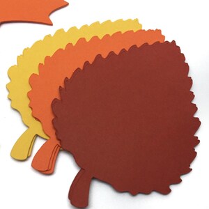 Fall Leaves Paper Die Cuts - 3" Autumn Wish Tags - Thanksgiving Table - Place Cards - Bulletin Board - Fall Leaf - Autumn Decor image 4