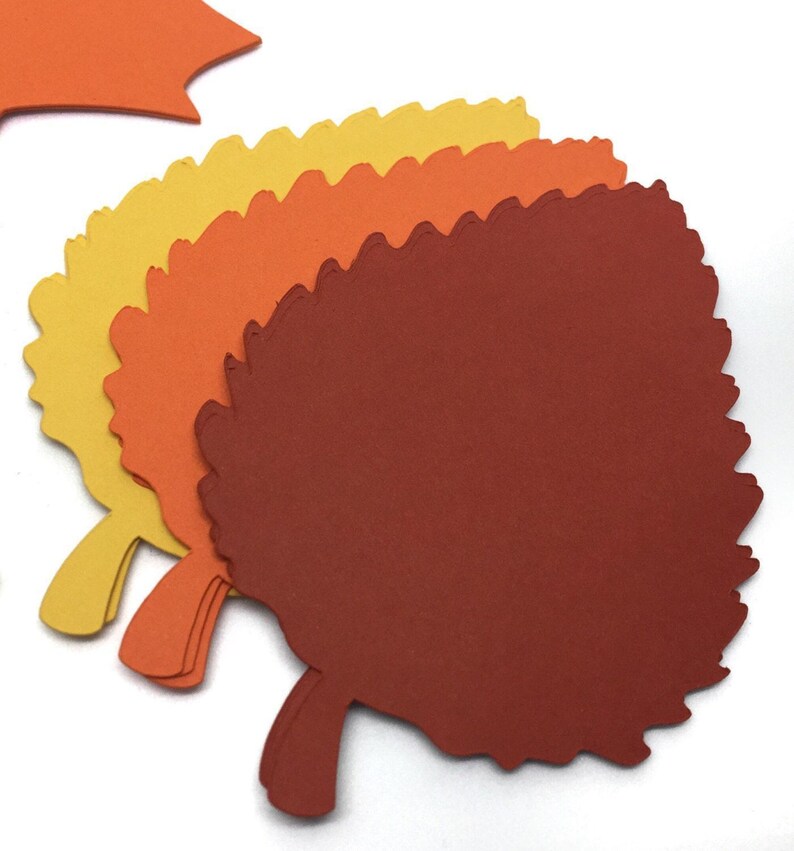 Fall Leaves Paper Die Cuts - 3" Autumn Wish Tags - Thanksgiving Table - Place Cards - Bulletin Board - Fall Leaf - Autumn Decor image 4