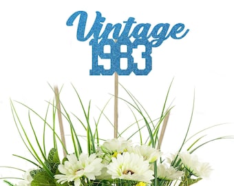 ANY YEAR, Vintage 1983, Centerpiece Pick, 80s party, milestone Birthday, Birthday Party, 40th Birthday, 50th Anniversary, 80's Theme