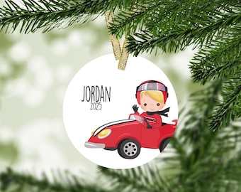 Race Car Christmas Ornament - Racing Ornament, Race Car Gift, New Car, New Driver Gift, Racer Ornament