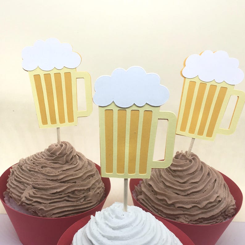 Beer Mug Cupcake Toppers Co Ed Baby Shower Food Picks Etsy Beer Mug Cupcake Toppers Co Ed Baby Shower Food Picks Etsy