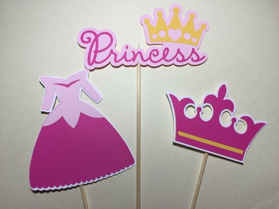 6 Piece Princess Party Table Decorations Centerpiece Picks Etsy