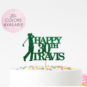 Male Golfer Personalized Cake Topper - ANY AGE Golf Birthday Cake Topper, Birthday Party Decorations, Golfing Party