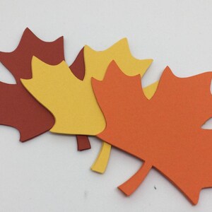 Fall Leaves Paper Die Cuts - 3" Autumn Wish Tags - Thanksgiving Table - Place Cards - Bulletin Board - Fall Leaf - Autumn Decor image 5