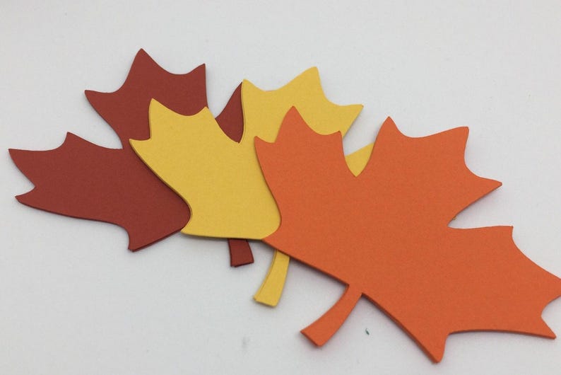 Fall Leaves Paper Die Cuts - 3" Autumn Wish Tags - Thanksgiving Table - Place Cards - Bulletin Board - Fall Leaf - Autumn Decor image 5
