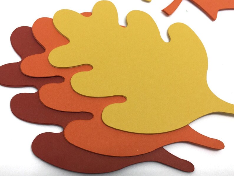 Fall Leaves Paper Die Cuts - 3" Autumn Wish Tags - Thanksgiving Table - Place Cards - Bulletin Board - Fall Leaf - Autumn Decor image 3