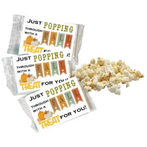 Fall Popcorn Wrappers - Instant Download,  Microwave popcorn - Popcorn Cover - Autumn Office Gift - Harvest Festival - Popcorn Sleeve
