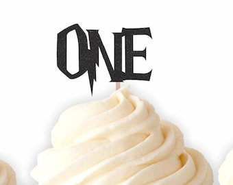 Wizard One Cupcake Topper, First Birthday, Wizard Birthday, Party Decorations, Wizard Theme, Birthday Party, Wizard Party