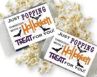 Halloween-Popcorn-Verpackungen zum digitalen Download, Mikrowellen-Popcorn-Abdeckung, Gastgeschenk für Halloween-Partys, Geschenk für Kinder, Halloween-Druckvorlage