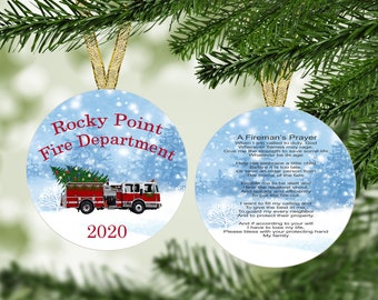 Fireman's Prayer Christmas ornament - Firefighter Gift, Personalized Ornament, Firefighter Ornament