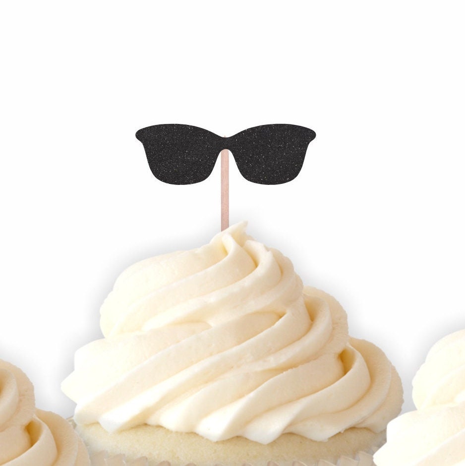 Sunglasses Cupcake Toppers Summer Cupcake Toppers Two Cool Cupcake Party Decorations Beach Party Decor Beach Toppers